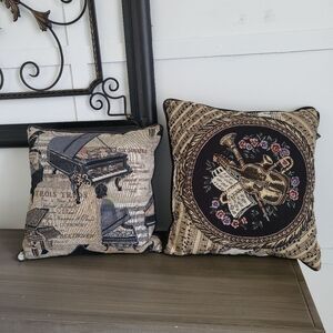 2 Tapestry Music Dark Moody Throw Pillows Academia Accent